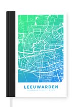 Carnet - Cahier d'écriture - Plan de la ville - Leeuwarden - Blauw - Carnet - Format A5 - Bloc-notes - Carte