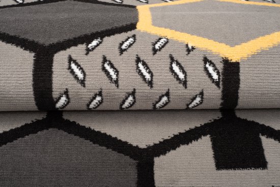 Tapiso Tapis Atena Grijs Jaune Chambre d'enfant Tapis Moderne Taille - 80x150