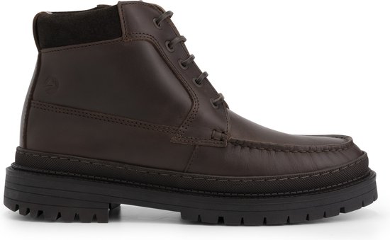 Chaussure bateau mi-haute Travelin' Dartmouth pour homme - Doublure cuir - Avec fermeture éclair - Cuir marron foncé - Taille 44