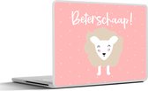 Laptop sticker - 10.1 inch - Beterschap - Quote - Roze - Schaap - 25x18cm - Laptopstickers - Laptop skin - Cover