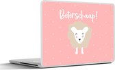Laptop sticker - 13.3 inch - Get well soon - Quotes - Roze - Schaap - 31x22,5cm - Laptopstickers - Laptop skin - Cover