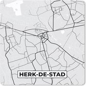 Muismat Klein - Stadskaart – Plattegrond – België – Zwart Wit – Herk de Stad – Kaart - 20x20 cm