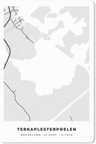 Muismat - Mousepad - Kaart - Stadskaart - Plattegrond - Friesland - Terkaplesterpoelen - 40x60 cm - Muismatten