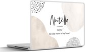 Laptop sticker - 10.1 inch - Quotes - Nutella - Spreuken - Woordenboek - Nutella definitie - 25x18cm - Laptopstickers - Laptop skin - Cover