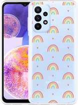 Hoesje Geschikt voor Samsung Galaxy A23 Regenboog Patroon