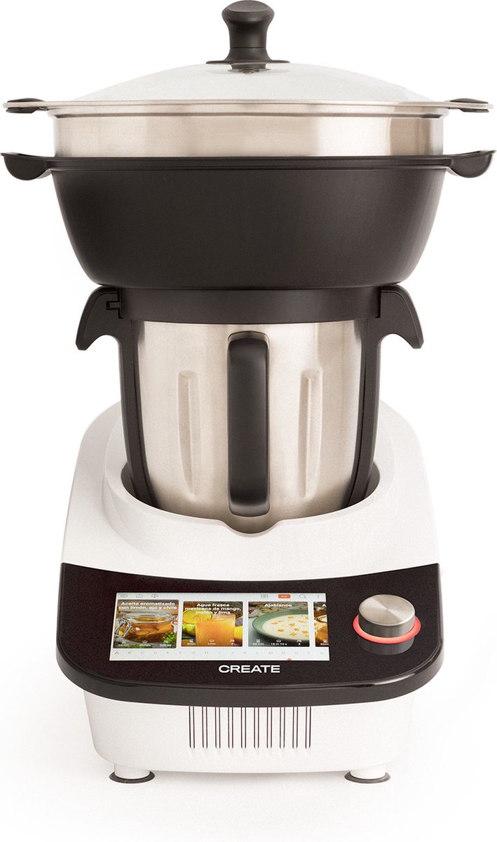 CREATE CHEFBOT TOUCH LARGE - Slimme keukenrobot met stoommand- 7-inch- 7-inch- 24 automatische programma's,
