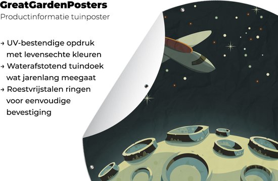 Garden Circle - Une illustration de science-fiction d'un voyage dans l'espace - 60x60 cm - Affiche de jardin