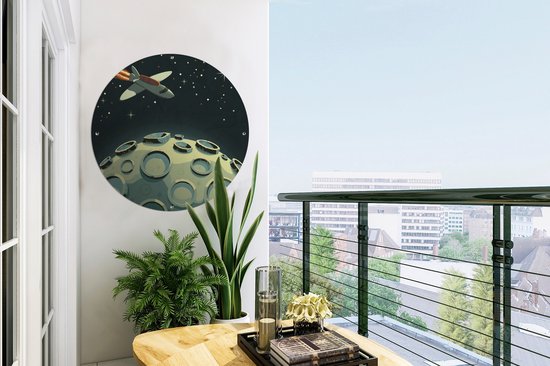 Garden Circle - Une illustration de science-fiction d'un voyage dans l'espace - 60x60 cm - Affiche de jardin