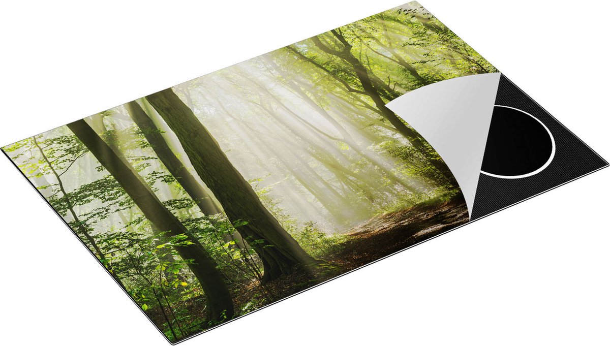 Chefcare Inductie Beschermer Bos met Bomen en Zonneschijn - 80,2x52,2 cm - Afdekplaat Inductie - Kookplaat Beschermer - Inductie Mat
