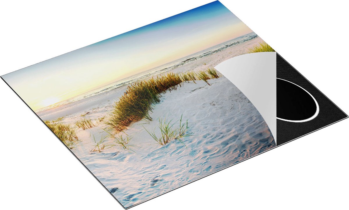 Chefcare Inductie Beschermer Strand en Duinen tijdens Zonsondergang - 60x50 cm - Afdekplaat Inductie - Kookplaat Beschermer - Inductie Mat