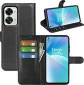 OnePlus Nord 2T Hoesje - MobyDefend Kunstleren Wallet Book Case (Sluiting Voorkant) - Zwart - GSM Hoesje - Telefoonhoesje Geschikt Voor OnePlus Nord 2T