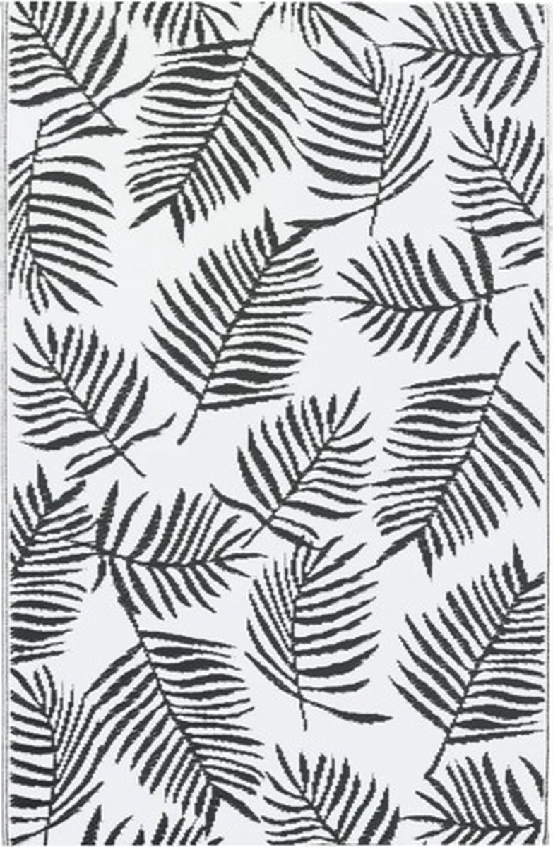 vidaXL - Buitenkleed - ARAKIL - 160x230 - cm - PP - wit - en - zwart