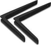 Set de 2x supports d'étagères / supports d'étagères aluminium noir 15 x 10 cm - supports d'étagères jusqu'à 30 kilo