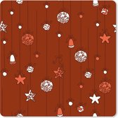Muismat XXL - Bureau onderlegger - Bureau mat - Patronen - Sterren - Kerstballen - 60x60 cm - XXL muismat - Kerst - Cadeau - Kerstcadeau voor mannen en voor vrouwen