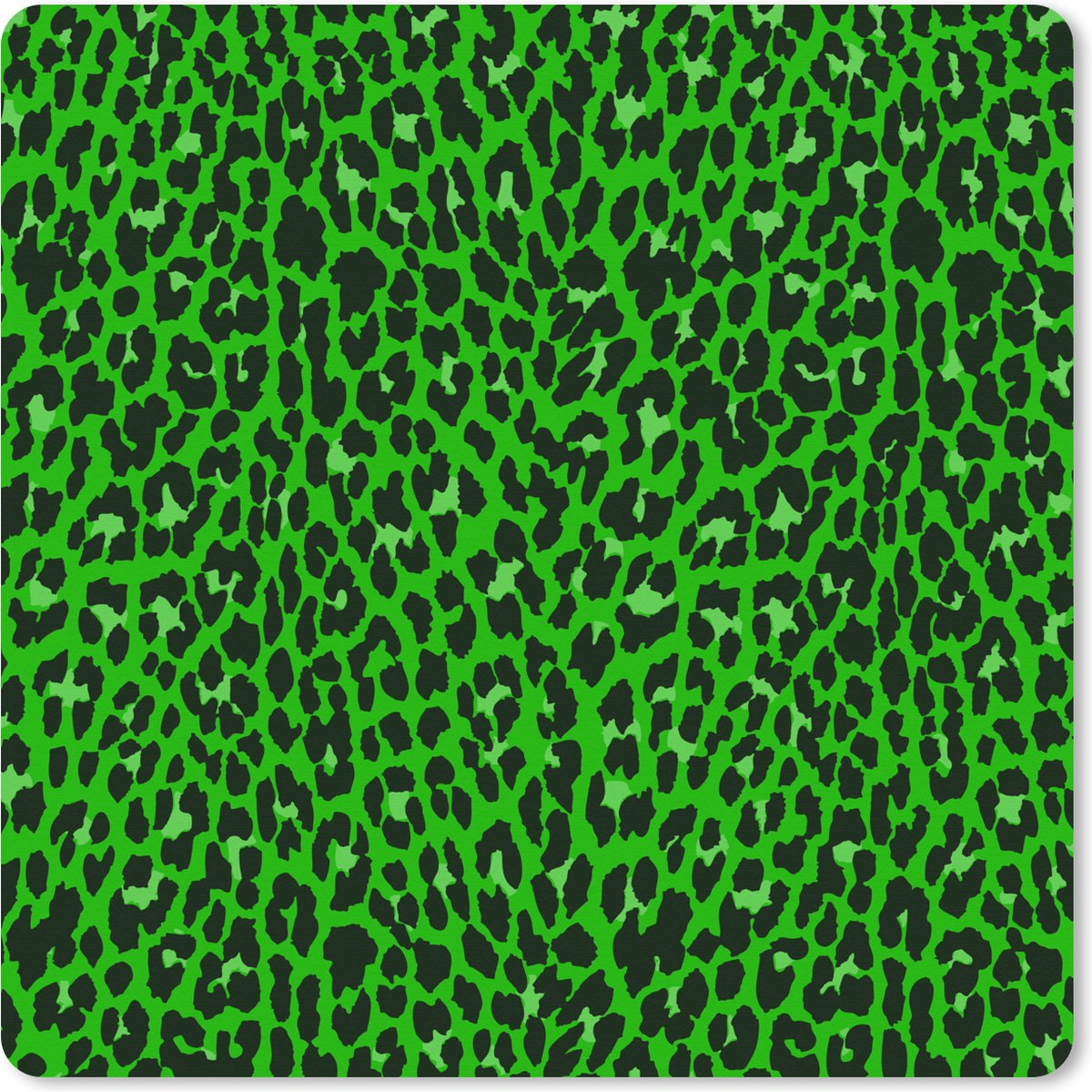 Muismat XXL 80x80 cm - Bureau onderlegger - Bureau mat Luipaard - Groen - Patroon - Bureaumat - Gaming mousepad xl - Bureaulegger groot - Computer deskmat