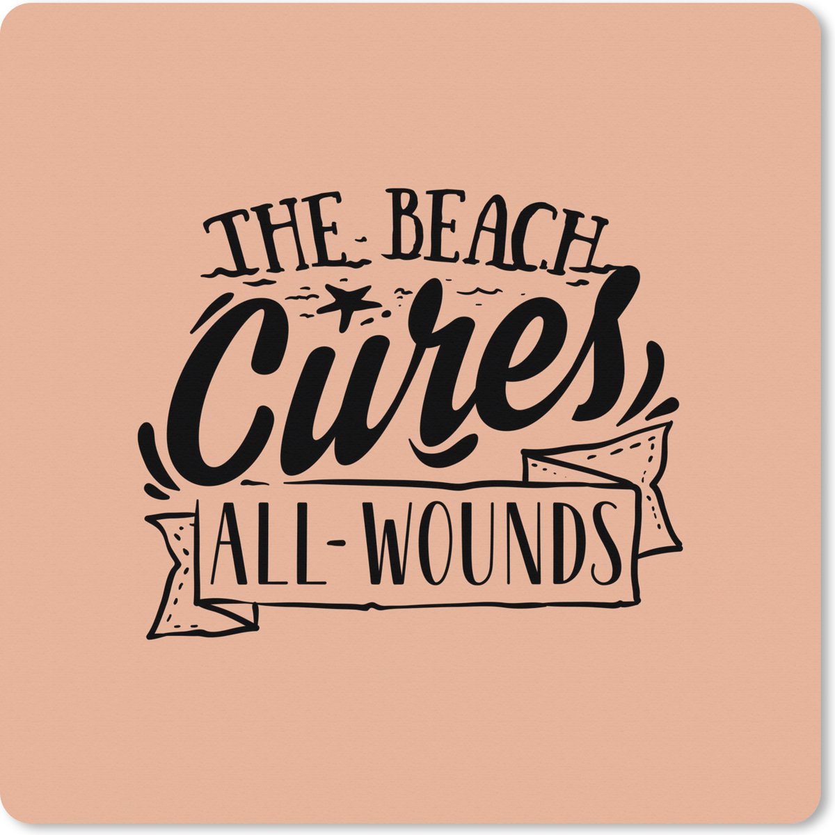 Muismat XXL 80x80 cm - Bureau onderlegger - Bureau mat Zomer - Roze - Zwart - Bureaumat - Gaming mousepad xl - Bureaulegger groot - Computer deskmat