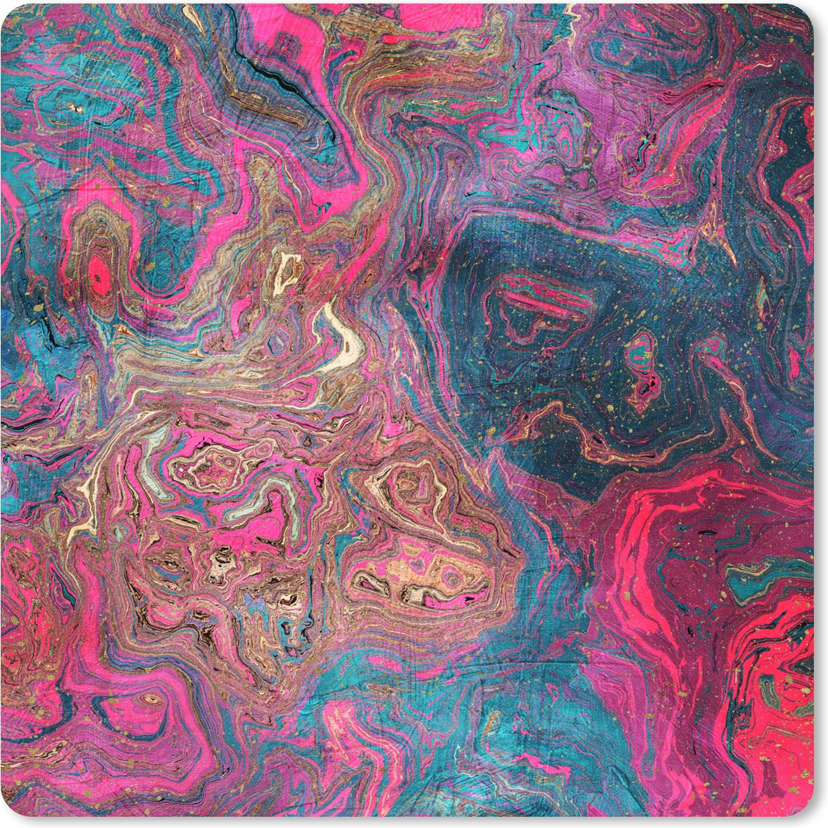 Muismat XXL 80x80 cm - Bureau onderlegger - Bureau mat Marmer - Verf - Vormen - Bureaumat - Gaming mousepad xl - Bureaulegger groot - Computer deskmat