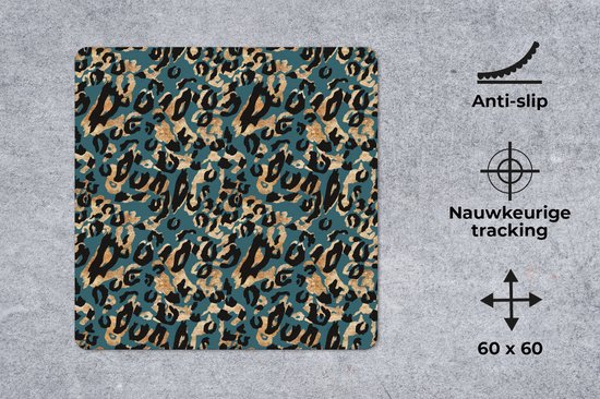 Muismat XXL 60x60 cm - Bureau onderlegger - Bureau mat Panter - Luxe - Patronen - Bureaumat - Gaming mousepad xl - Bureaulegger groot - Computer deskmat