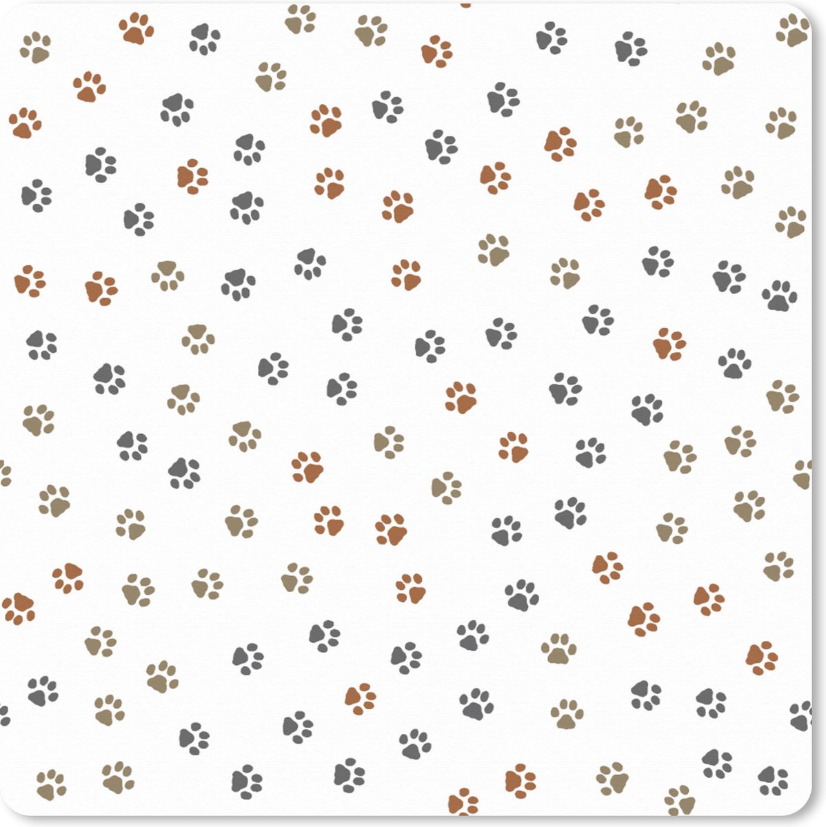 Muismat XXL - Bureau onderlegger - Bureau mat - Katten - Pootafdruk - Huisdieren - Patronen - 80x80 cm - XXL muismat