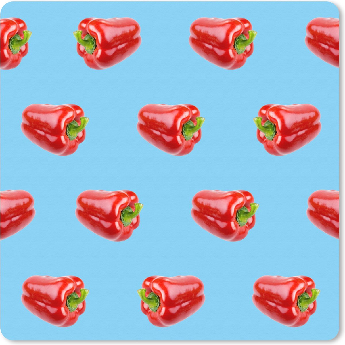 Muismat XXL 60x60 cm - Bureau onderlegger - Bureau mat Paprika - Patronen - Blauw - Bureaumat - Gaming mousepad xl - Bureaulegger groot - Computer deskmat