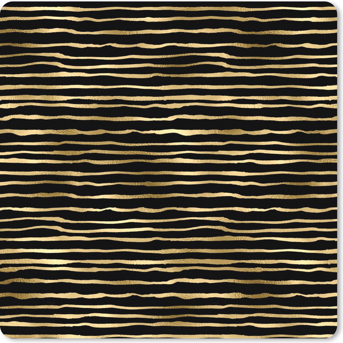 Muismat XXL - Bureau onderlegger - Bureau mat - Patronen - Goud - Zwart - 80x80 cm - XXL muismat