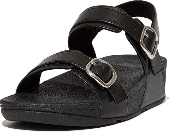 FitFlop Lulu Adjustable Sandal - Leather ZWART - Maat 38