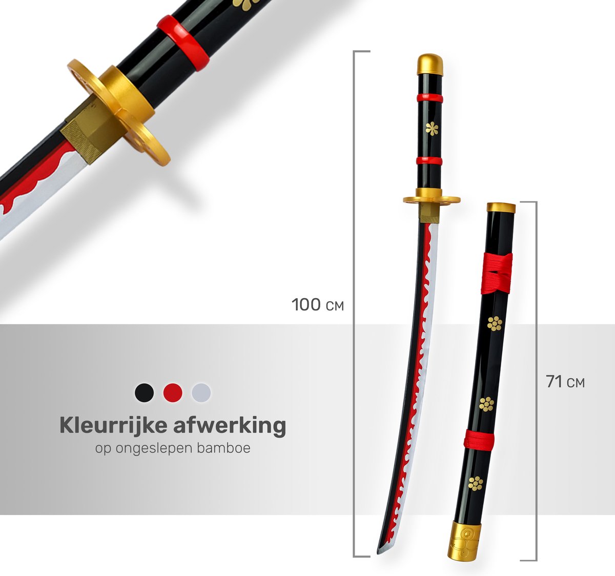 One Piece Katana 104cm Zwaard Bamboe Incl. standaard