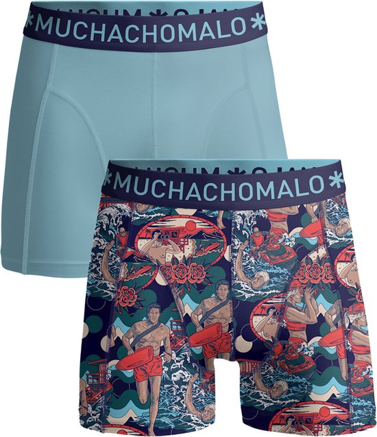 Muchachomalo Herren Boxershorts 2er Pack - Baumwolle Unterwäsche Mit Print