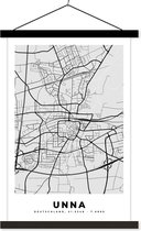 Porte-affiche avec affiche - Affiche scolaire - Carte - Carte - Allemagne - Unna - Plan de la ville - 40x60 cm - Lattes noires