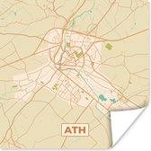 Poster Carte - België - Ath - Plan de ville - Plan d'étage - 50x50 cm
