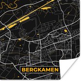 Poster Duitsland – Black and Gold – Bergkamen – Stadskaart – Kaart – Plattegrond - 100x100 cm XXL