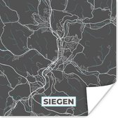 Poster Duitsland – Blauw – Siegen – Stadskaart – Kaart – Plattegrond - 75x75 cm