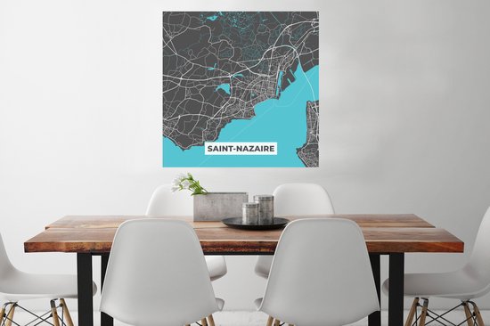 Affiche Plan de ville – France – Carte – Saint-Nazaire – Carte - 75x75 cm