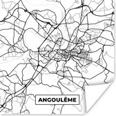 Poster Angoulême - Stadskaart – Plattegrond – Kaart – Frankrijk - Zwart wit - 30x30 cm