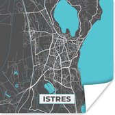 Poster Frankrijk - Istres - Plattegrond - Kaart - Stadskaart - 100x100 cm XXL