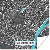 Affiche Suresnes - France - Plan - Plan de ville - Carte - 75x75 cm