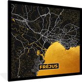 Cadre photo avec affiche - France - Carte - Carte - Fréjus - Plan de la ville - 40x40 cm - Cadre pour affiche