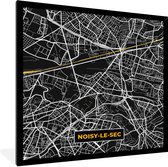 Cadre photo avec affiche - Noisy-le-Sec - Carte - Plan de la ville - France - Carte - 40x40 cm - Cadre pour affiche