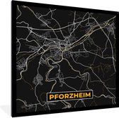 Fotolijst incl. Poster - Pforzheim - Goud - Plattegrond - Stadskaart - Duitsland - Kaart - 40x40 cm - Posterlijst