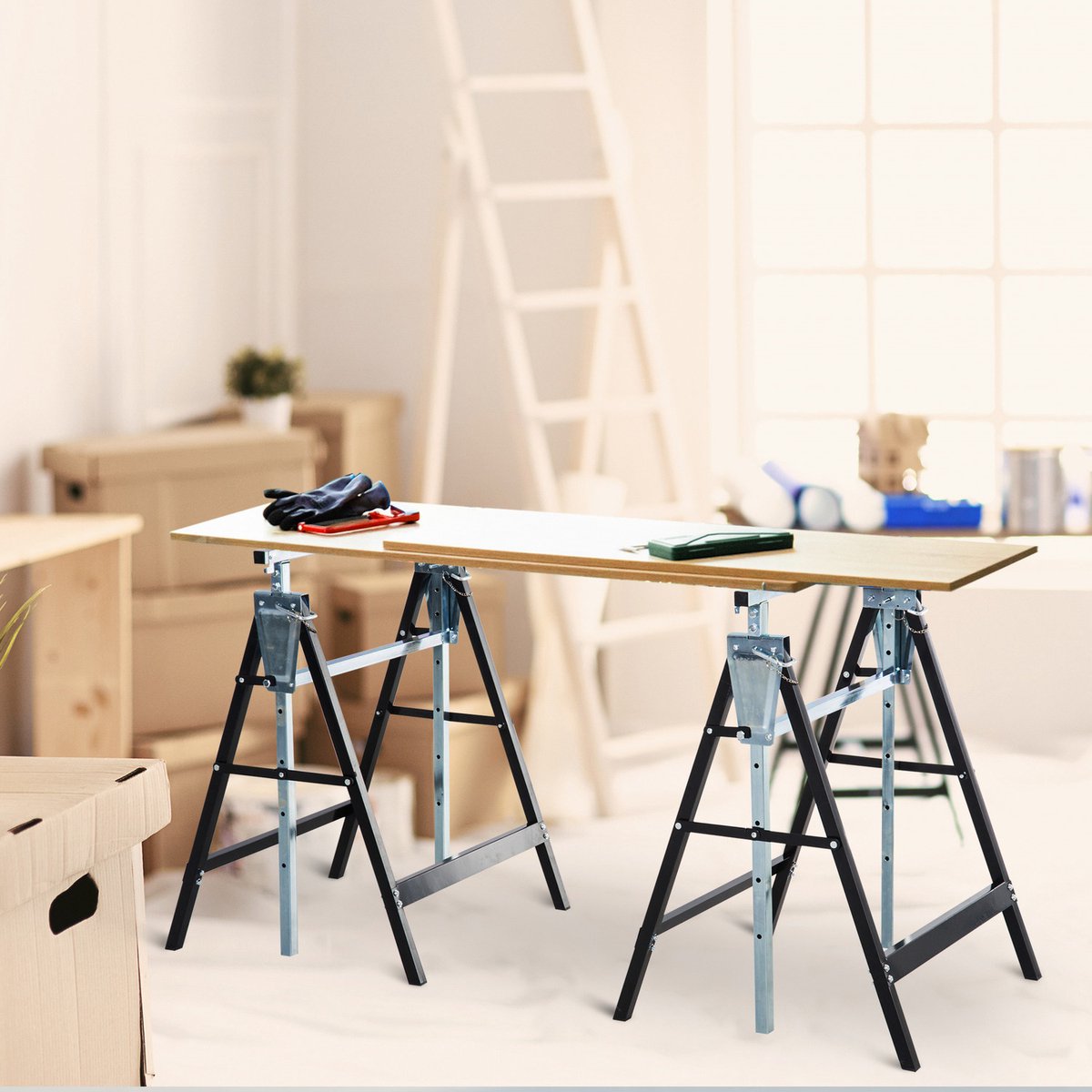 Stanley STST1 70559 Kunststof Schragen Hoogte En Breedte Verstelbaar Draagcapaciteit 454 Kg Set Van 2 Stuks 17650361 Stanley STST1 70559 Kunststof Schragen Hoogte En Breedte Verstelbaar Draagcapaciteit 454 Kg Set Van 2 Stuks 17650361
