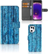 Magnet Case OPPO Find X5 Pro Telefoonhoesje Wood Blue