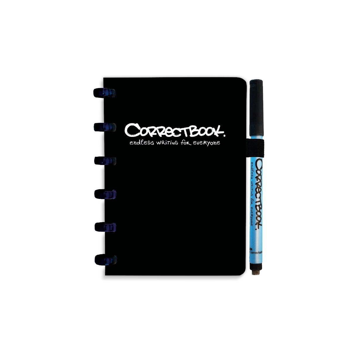 Whiteboard notitieblok / schrift - Correctbook -  A6 - Gelijnd - Zwart - Correctbook