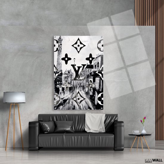 Peinture Plexiglas Luxe LV Paint | 75 x 100 | Salle de séjour | Chambre à coucher | Bureau | Musique | Design | Art | Moderne | ** 5 MM D'ÉPAISSEUR **