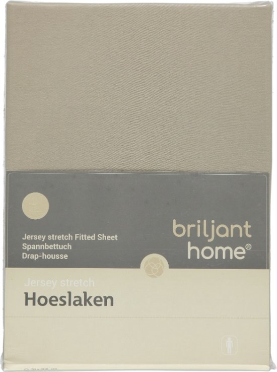 Briljant Home Jersey Hoeslaken + Topper - 90x200 - Zand