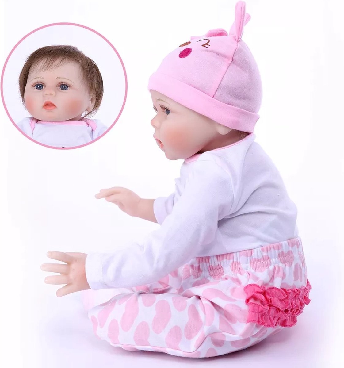 thumbnail: ZIYIUI 55 Cm Reborn Pop Meisje Zachte Vinyl Siliconen Babypop Met Gesloten Ogen