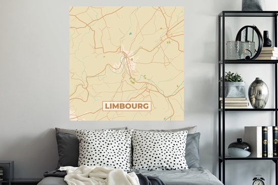 Stickers muraux - Limbourg - België - Plan de la ville - Carte - Carte - 120x120 cm - Feuille adhésive XXL