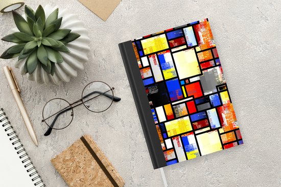 Carnet - Carnet d'écriture - Arc-en-ciel - Mondrian - Patrons - Carnet - Format A5 - Bloc-notes