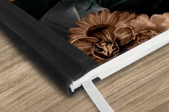 Carnet - Carnet d'écriture - Tigre - Fleurs - Marron - Carnet - Format A5 - Bloc-notes