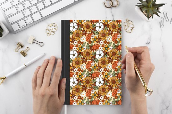 Carnet - Carnet d'écriture - Fleurs - Vintage - Motifs - Carnet - Format A5 - Bloc-notes
