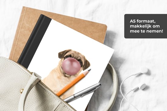 Carnet - Carnet d'écriture - Chien - Animaux - Chewing-gum - Enfants - Garçons - Filles - Carnet - Format A5 - Bloc-notes